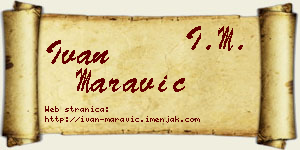 Ivan Maravić vizit kartica